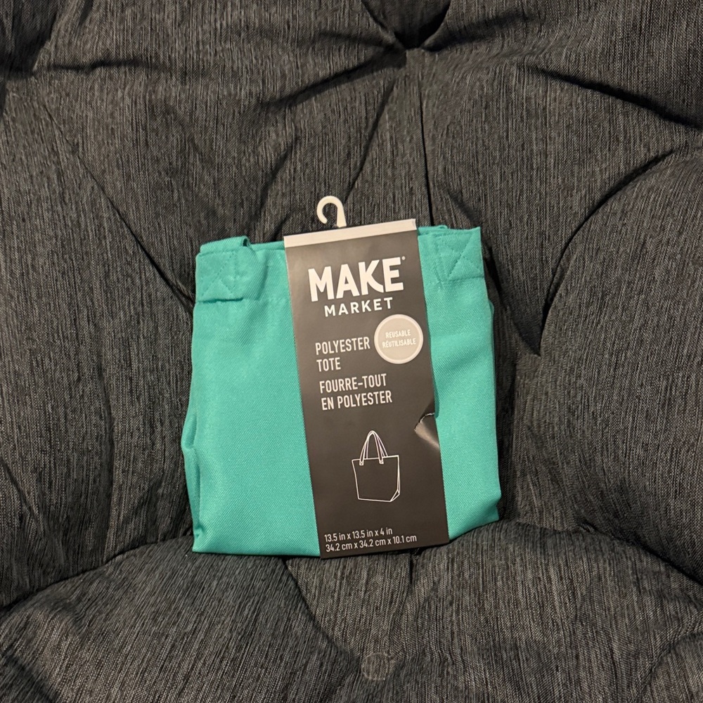 Make Market Teal Polyester Tote